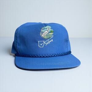 1980s La Mode Vintage Golf Hat Degray Arkansas Course Rope Leather Strapback Cap